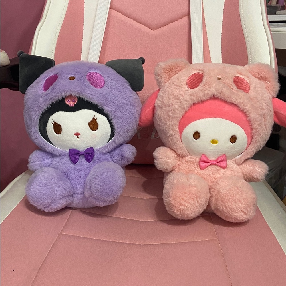 Cute Sanrio Plush Toy Set - Purple and Pink